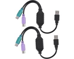 USB A Adapterkabel voor PS/2 Toetsenborden en Muizen, Zwart, Geschikt voor Oudere Apparaten, Plug-and-Play Oplossing