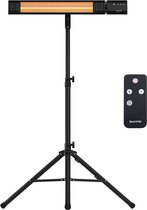 Auronic Terrasverwarmer 2 in 1 - Infrarood Verwarming - Tot 15m2 - Carbon Fibre Techniek Met Tripod - 9 Standen - 2500W - Afstandsbediening - Zwart