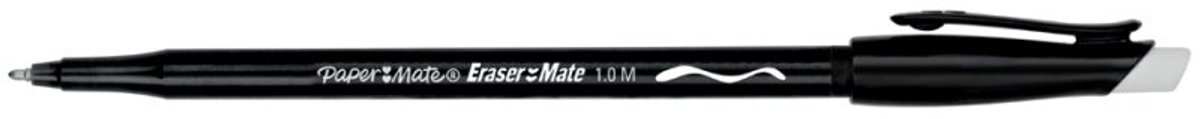 Paper Mate Replay Erasable Ballpoint Pens | Medium Point (1.0mm) | Black | 12 Count