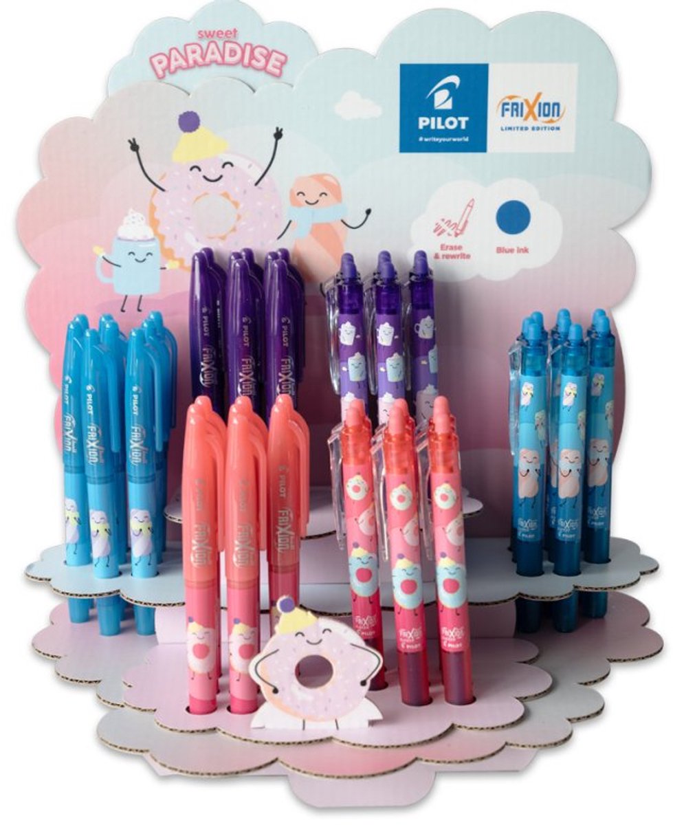 Rollerpen PILOT friXion ball en clicker Fancy Winter medium assorti