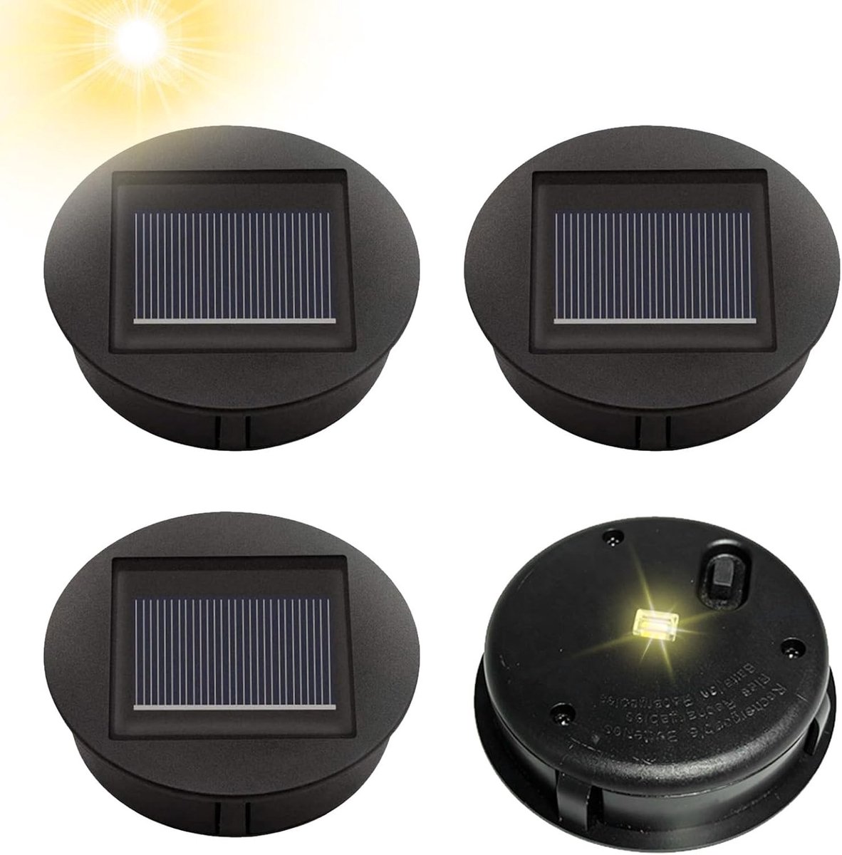 Vervangende Onderdelen voor Zonneverlichting - 4 Stuks Waterdichte Lampenkappen voor Zonnepanelen en Tuinverlichting