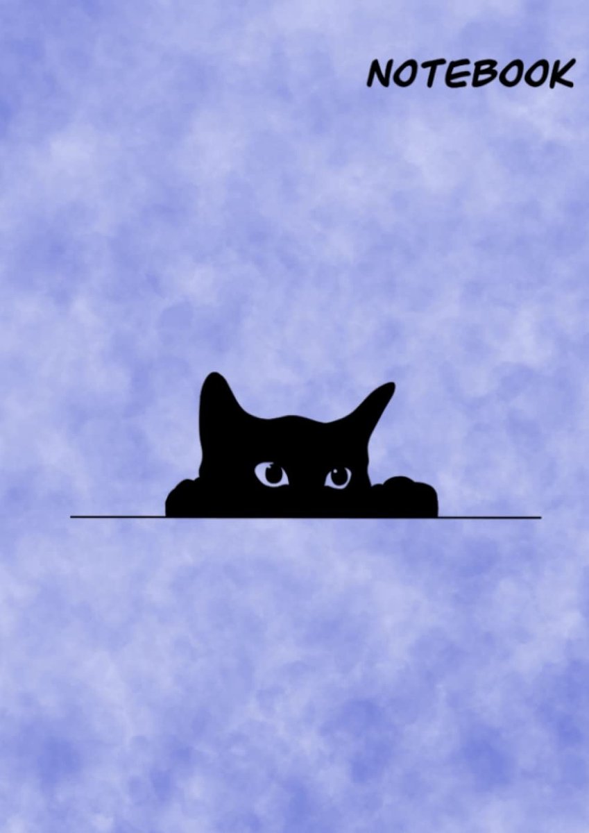 Cute spying cat A4 lined notebook with cloudy blue background: 120 lined pages to jot down your ideas and thoughts - ShopVlot