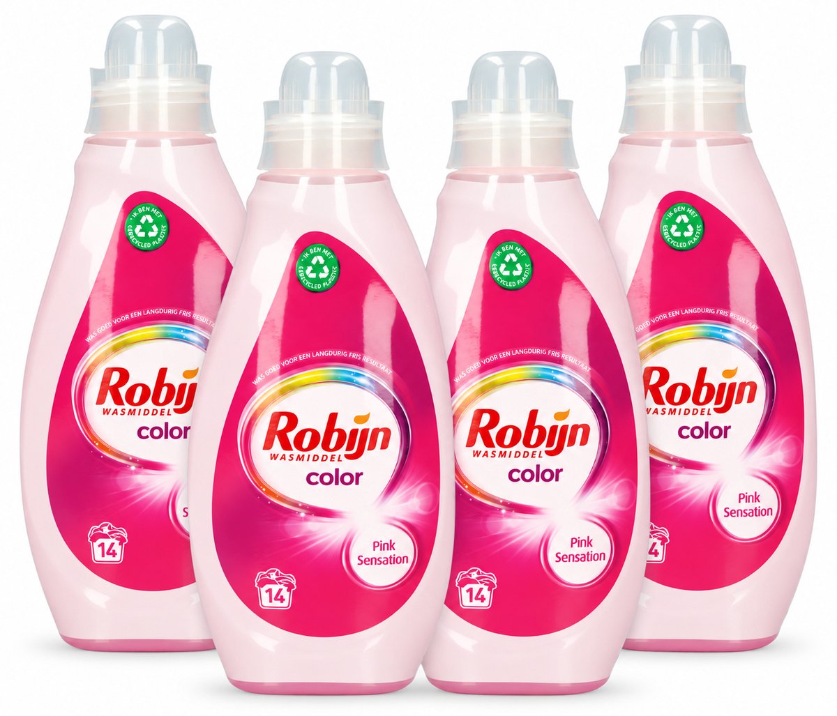 Robijn - Wasmiddel - Voor gekleurde was - Pink Sensation - 4X700ML - 56 wasbeurten