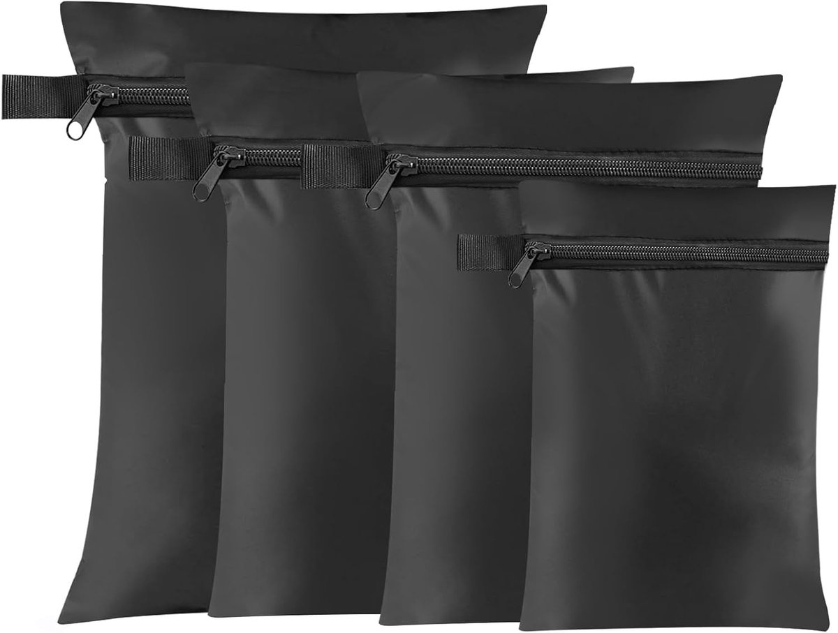 Waterdichte waszakken set van 4, ideaal voor reizen, vuilafstotend, multifunctioneel en duurzaam (22 x 35.25 x 38.4 x 40.2 x 30 cm)
