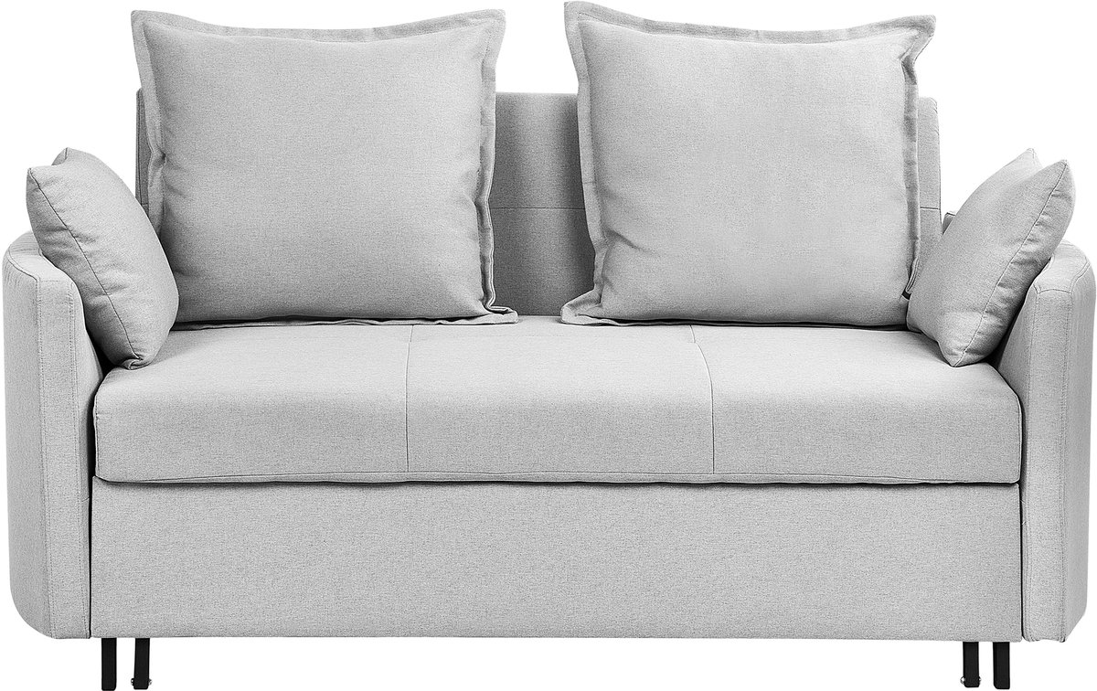 Beliani HOVIN - Slaapbank 2-zits - Lichtgrijs - Polyester