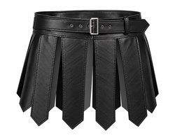 Lederen mini rok heren - Erotische lingerie mannen - Losse flappen - Maat L, XL en XXL