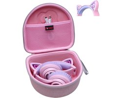 Draagtas voor Draadloze Over-Ear Hoofdtelefoons voor Kinderen - Geschikt voor iClever en Elecder - Roze Kleur, Bescherming en Gemak