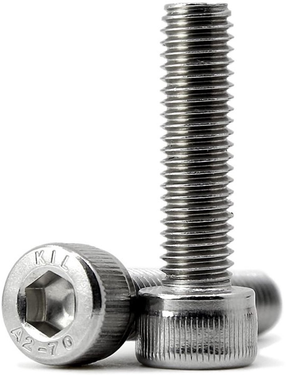 Cilinderschroeven - Binnenzeskantschroeven - Voor het bevestigen van onderdelen - Roestvrij staal - 304 - M8 x 30 mm - Zilverkleurig