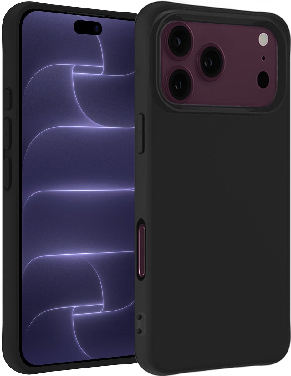 Hoesje - Geschikt voor Apple iPhone 18 Pro Max - Sterk & Shockproof - Siliconen Case - Hoes Cover - Telefoonhoes - Zwart