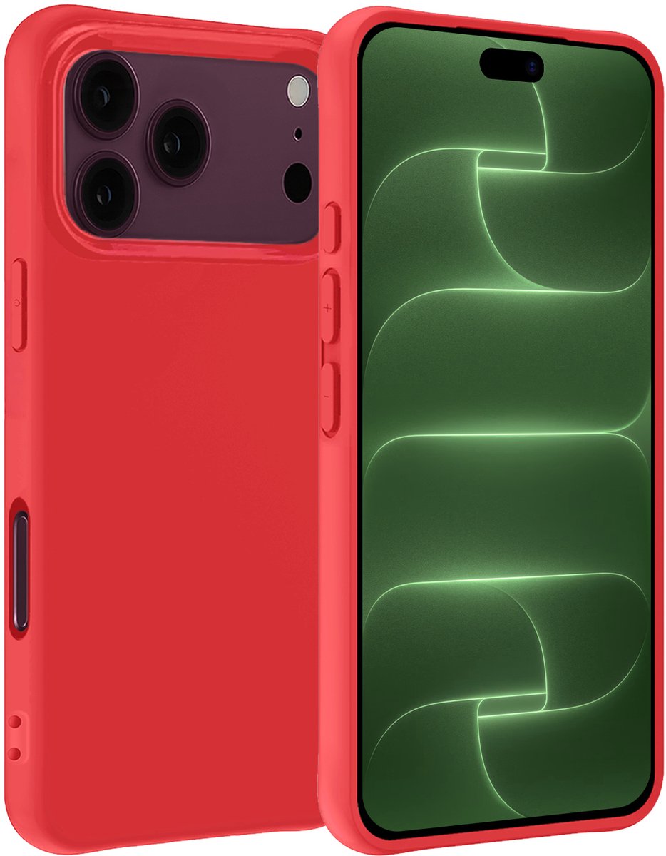 Hoesje Geschikt voor Apple iPhone 18 Pro - Sterk & Shockproof - Hoes Cover - Siliconen Case - Rood