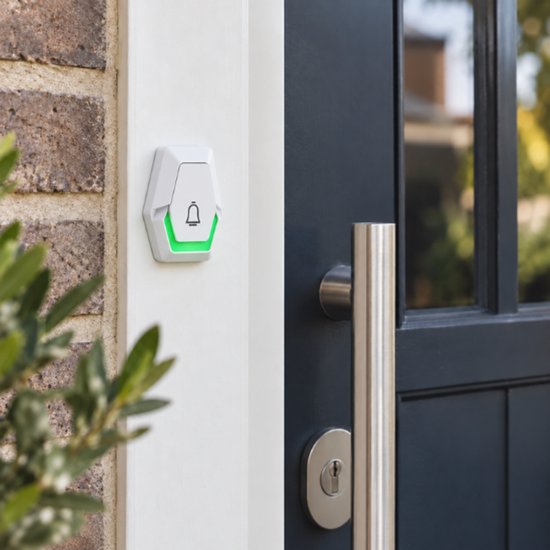 Pilota Porta draadloze deurbelset 400 m bereik met 3 plug-in ontvangers + flitslicht — afbeelding 3