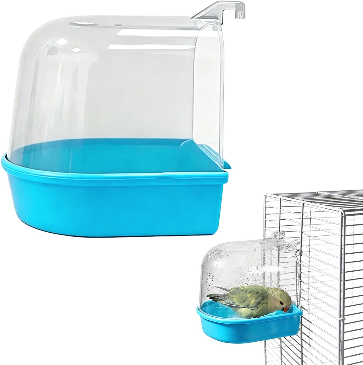 Badje voor huisdieren - 14,5 x 13 cm - Vogelbadje - Badje voor huisdieren - Vogelbad - Papegaaienbad - Badje voor kleine vogels - Vogelbadje voor huisdieren - Vogelbadje - Douchebakje voor papegaaien - Vogelbad - Vogelbad - Badje voor huisdieren