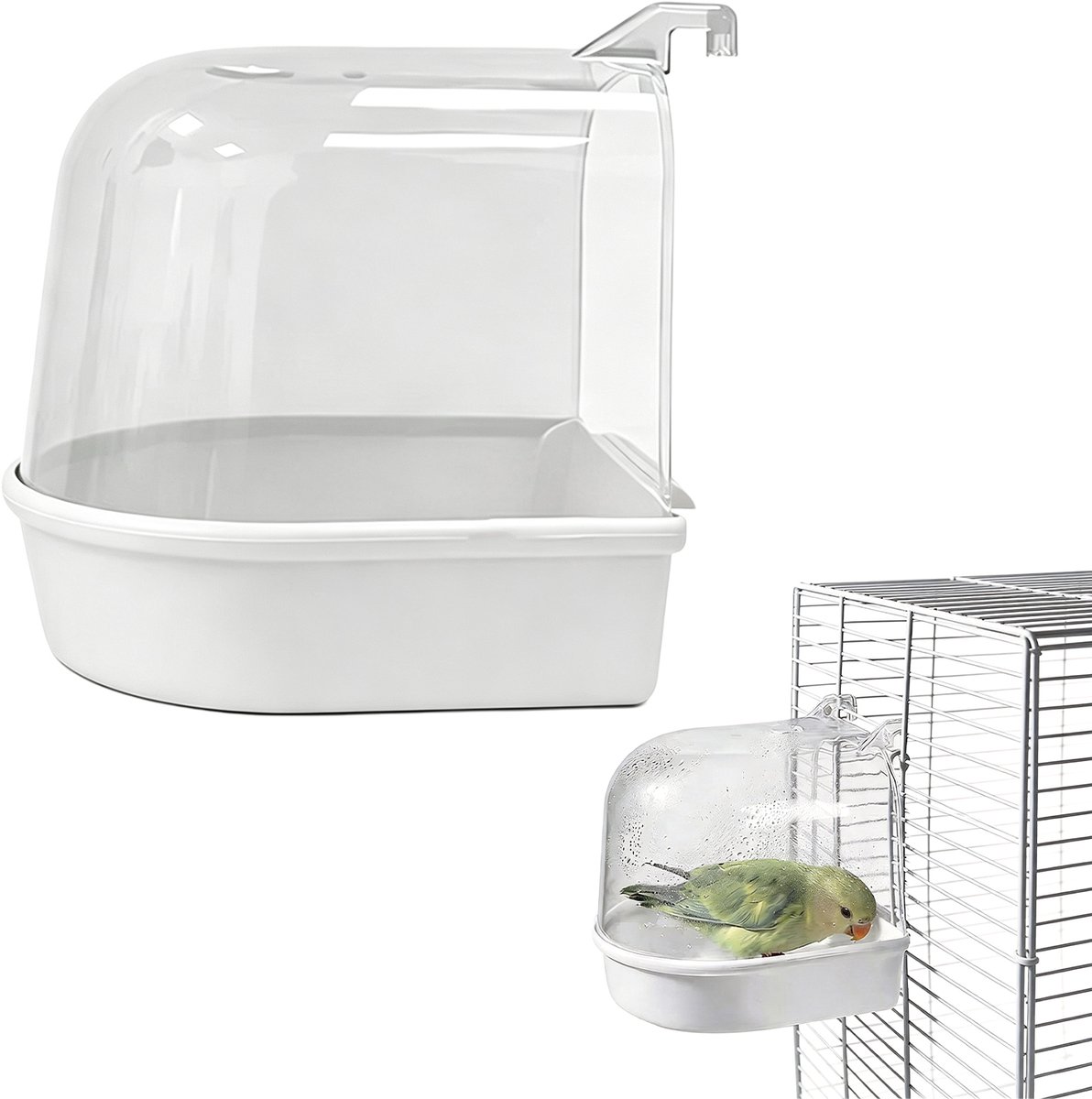 Badje voor huisdieren - 14,5 x 13 cm - Vogelbadje - Badje voor huisdieren - Vogelbad - Papegaaienbad - Badje voor kleine vogels - Vogelbadje voor huisdieren - Vogelbadje - Douchebakje voor papegaaien - Vogelbad - Vogelbad - Badje voor huisdieren