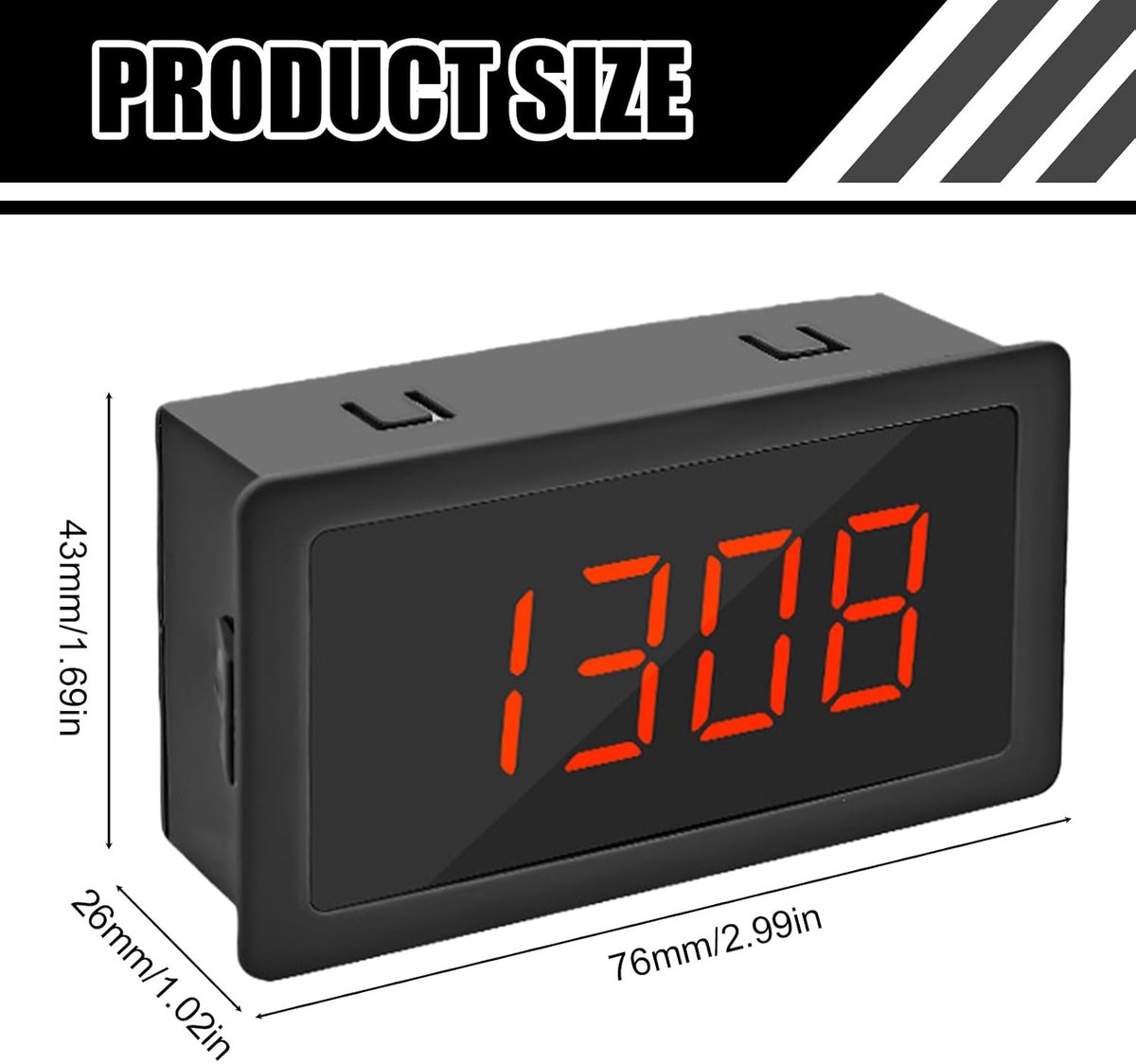 Digitale LED snelheidsmeter 4-cijfer - Hall proximity schakelaar - NPN sensor - Nauwkeurige snelheidsmeting motor - ShopVlot