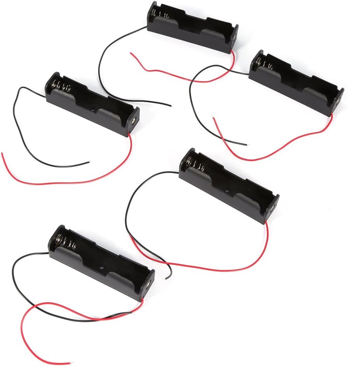 Batterijhouder 5pcs - Kunststof - Voor 1x 3.7V batterij - Handig en draagbaar - ShopVlot