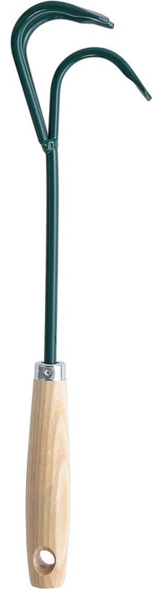 Handcultivator - aardewoeler - onkruid verwijderen - drie stevige tanden - 20 cm - groen