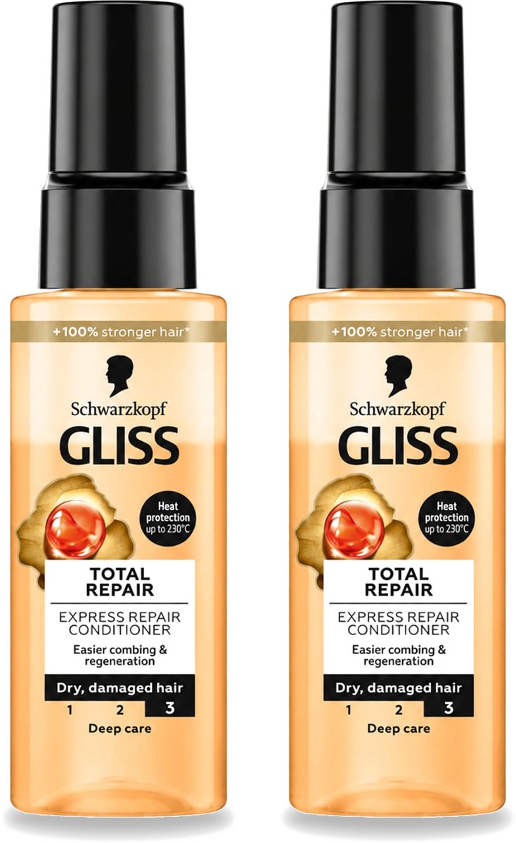 2 x Gliss - Total Repair - Express Repair Conditioner - Deep Care - 70 ml - Voordeelverpakking - 2 stuks