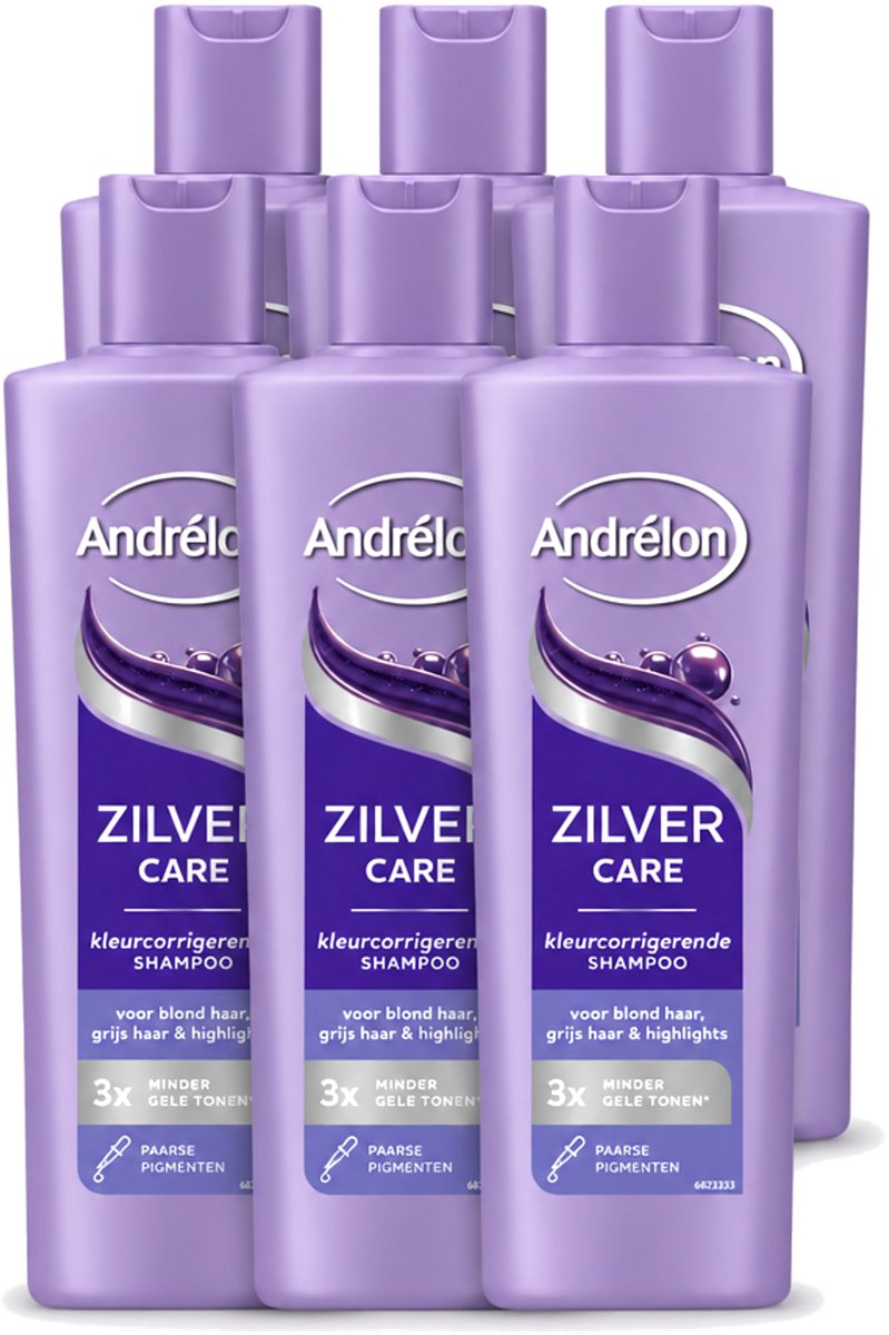 6 x Andrélon – Shampoo – Zilver Care – 250 ml - Voordeelverpakking - 6 stuks