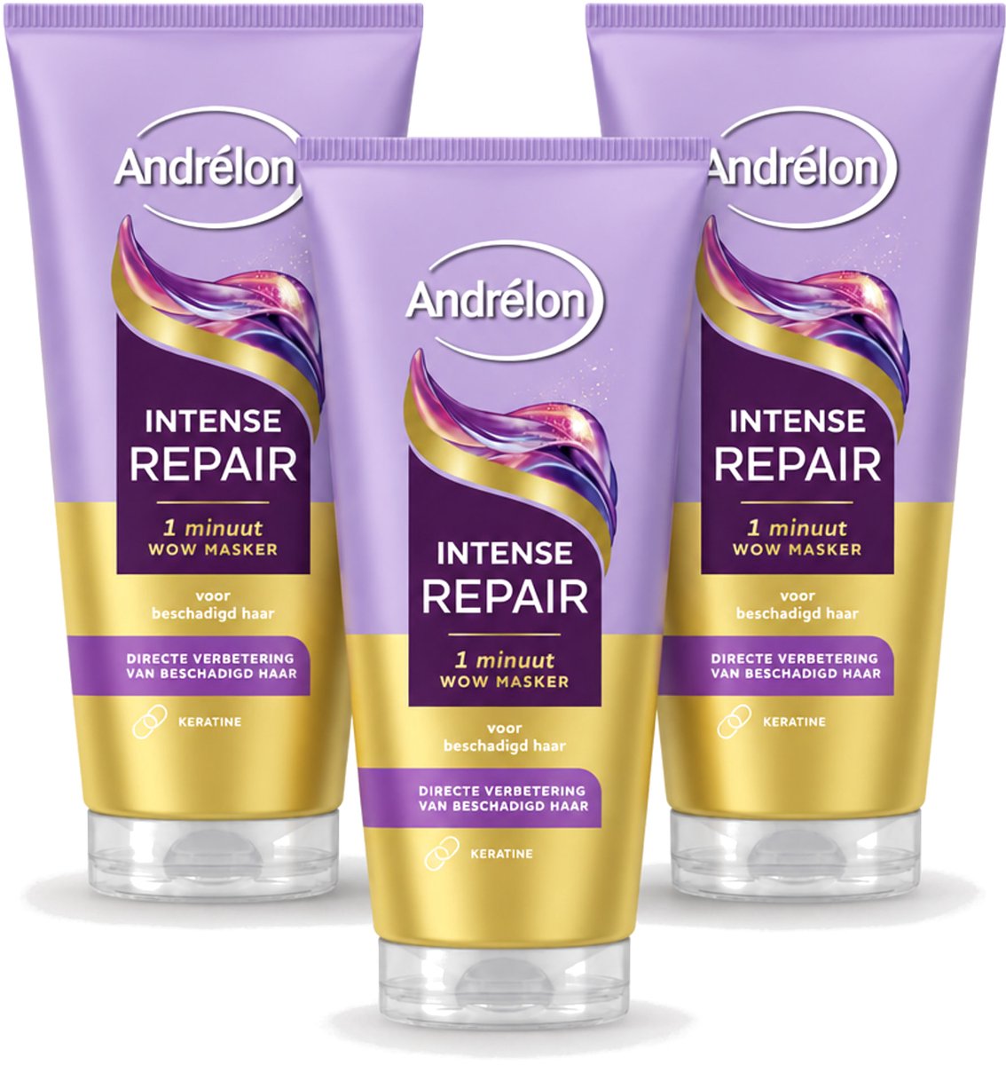 3 x Andrélon – Haarmasker WOW – Intense Repair – 180 ml - Voordeelverpakking - 3 stuks