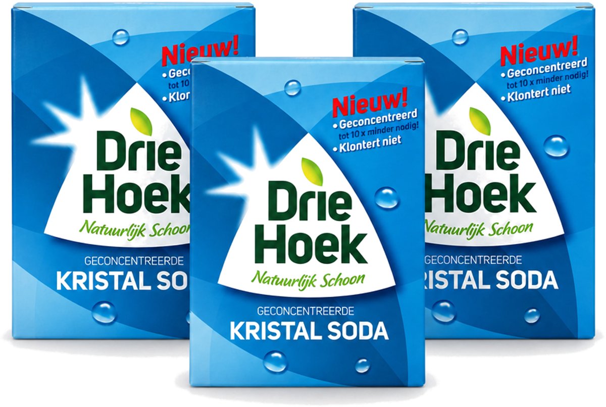 3 x Driehoek – Kristal Soda – 600 gr - Voordeelverpakking - 3 stuks
