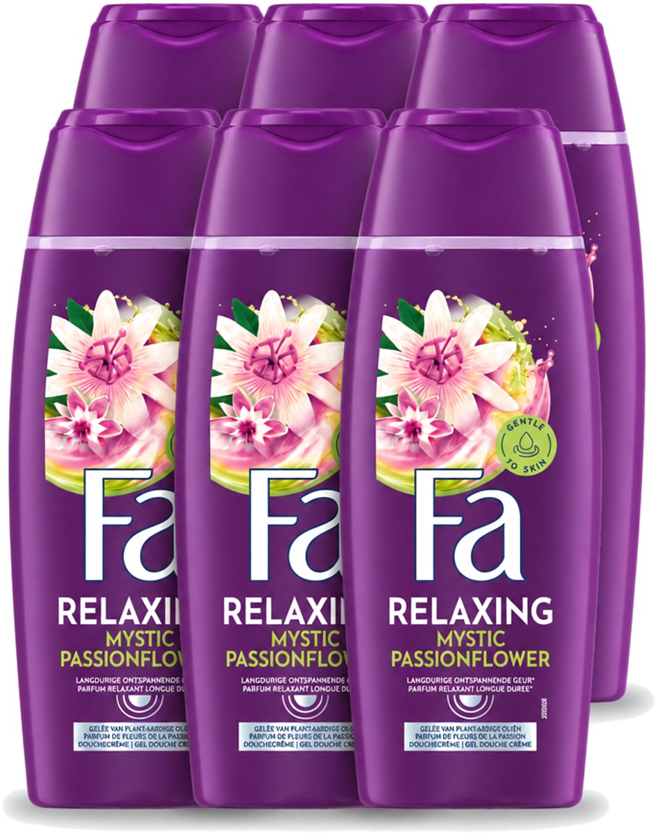 6 x Fa – Douchegel – Mystic Moments Shea Butter & Passion Flower – 250 ml - Voordeelverpakking - 6 stuks