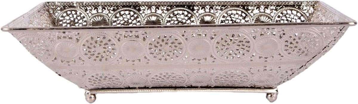 Sieradenbox 28x17x6cm - Luxe Zilver Metaal - Elegant Design - Perfect voor Opslag van Sieraden - ShopVlot