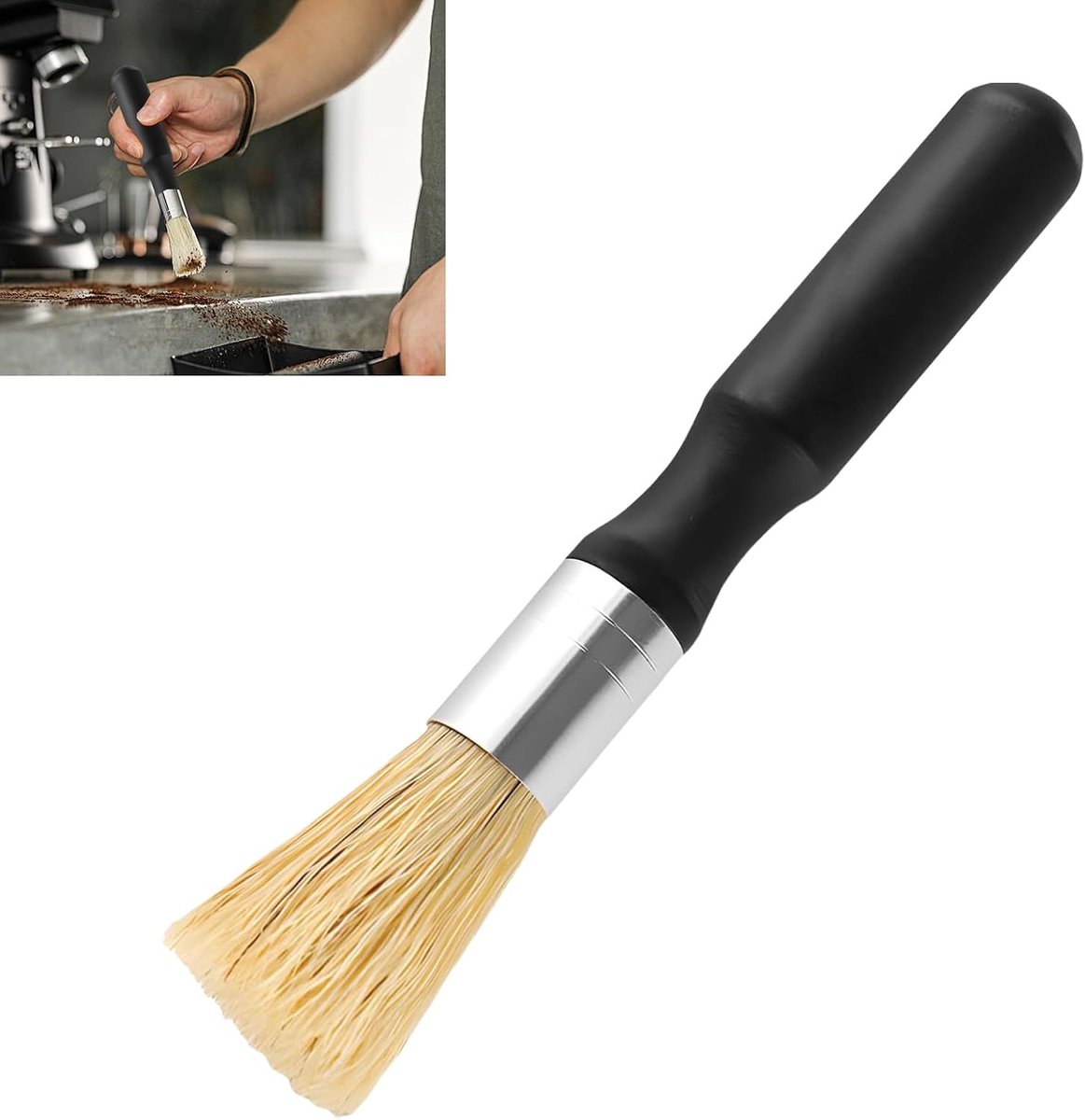 1 Pcs Coffee Brush, Wooden Handle, 3.5cm Natural Bristle Cleaning Brush, Coffee Grinder, Coffee Grinder, Coffee - ShopVlot