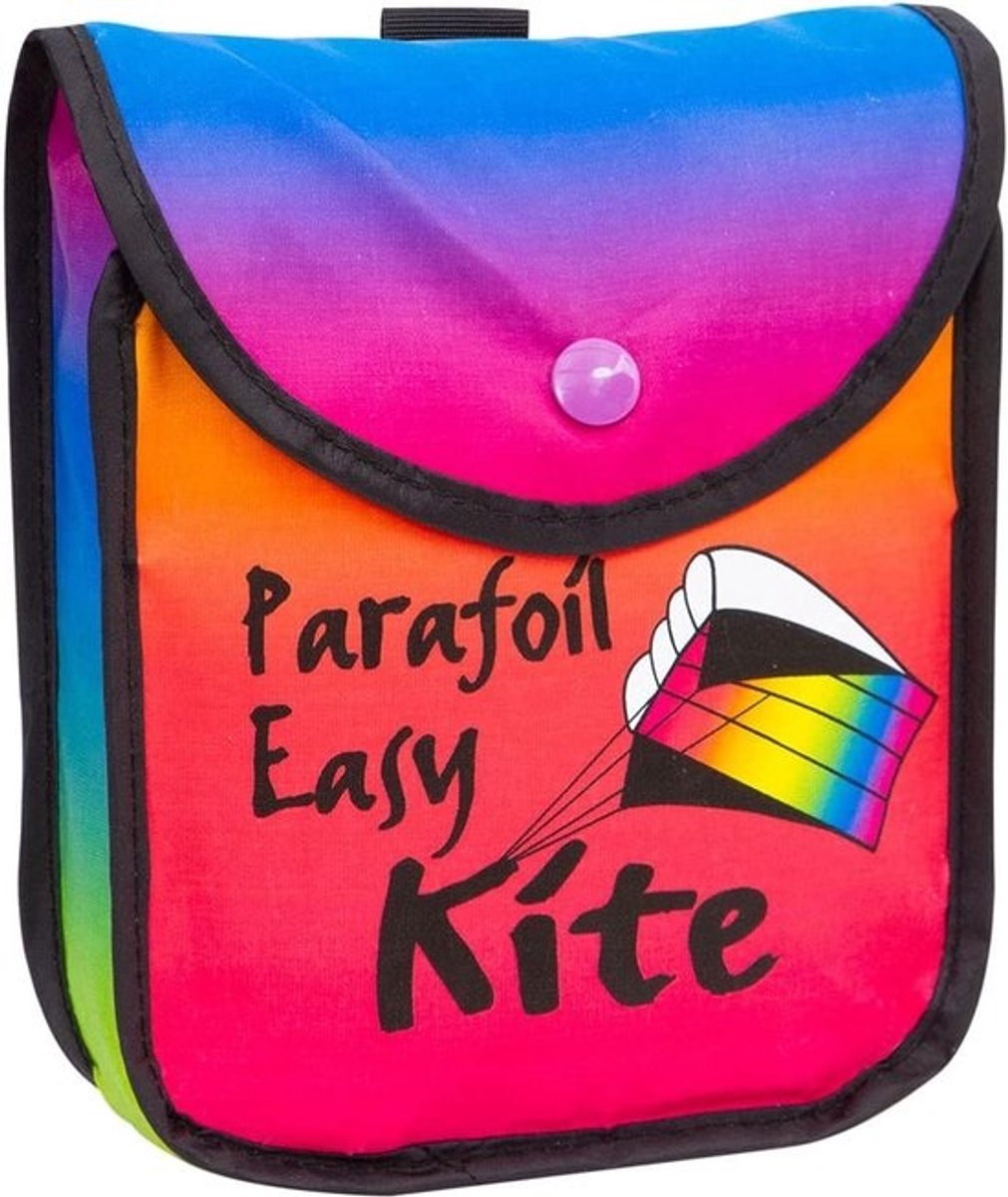 Parafoil vlieger - Vlieger zonder stangen - Voor buiten spelen - Makkelijk opvouwbaar - 35 x 56 cm - Regenboog