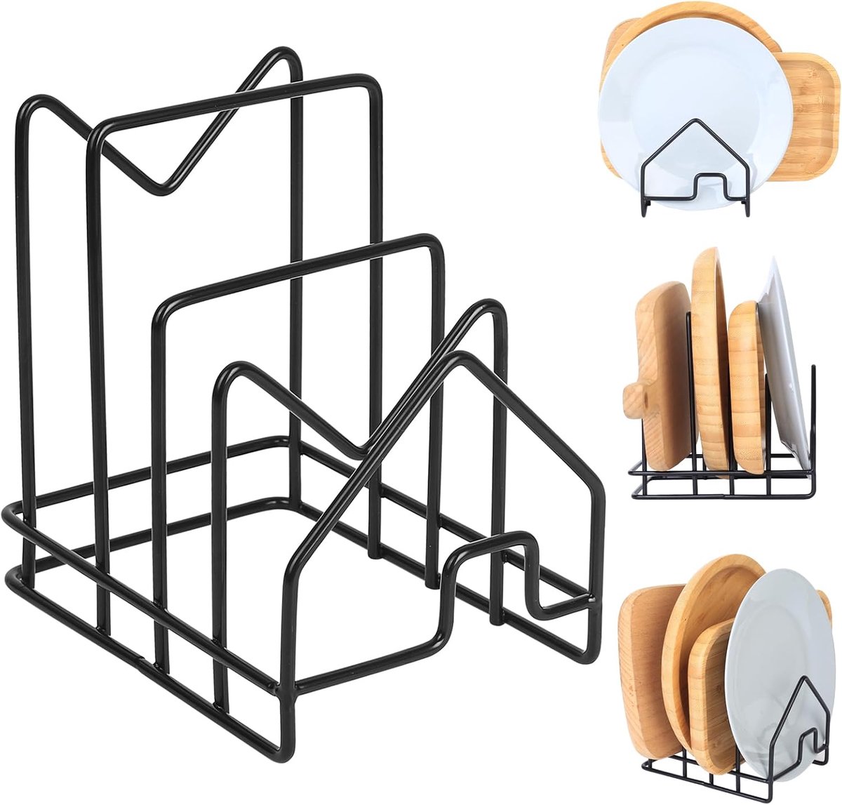 SnelShoppen - Chopping Board Holder, Pot Lid Organizer voor Schublade, Topf Pan Lid Holder, Cutting Board Stand, Keukenaccessoire, Duurzaam IJzer, Mod