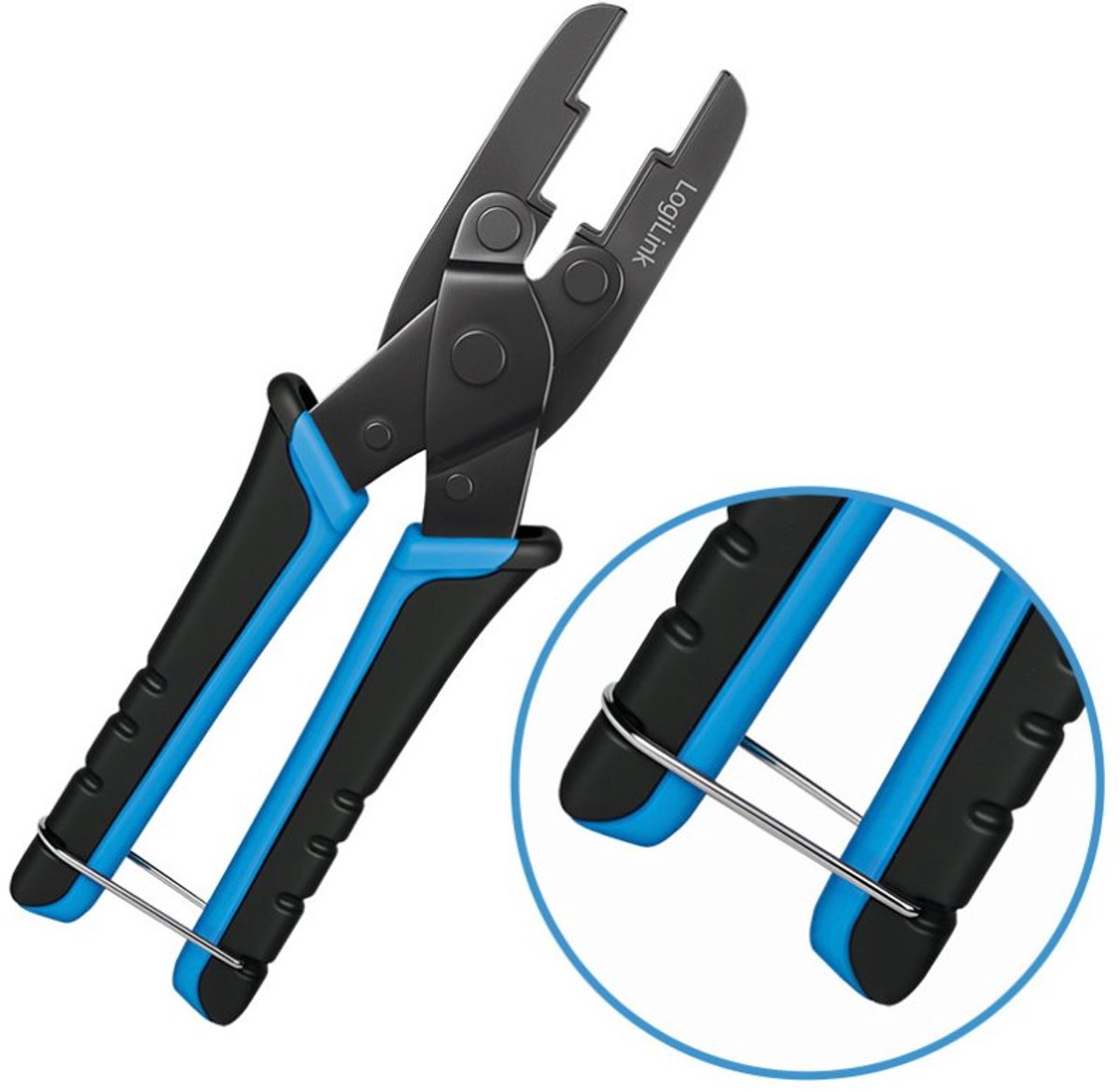 LogiLink Professional krimptang voor Keystone modules & RJ45, zwart/blauw, karbonstaal