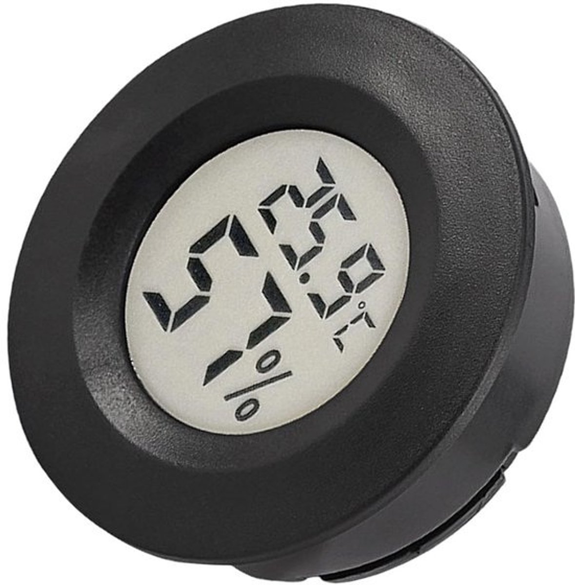 Digitale hygrometer - Kamerthermometer en luchtvochtigheidsmeter - Voor binnenklimaatbewaking - Snelle update elke 10 sec - Diameter 4,5 cm - Zwart
