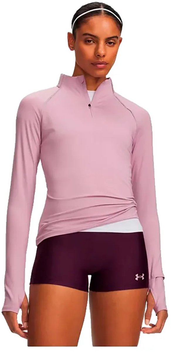 Under Armour Velociti Sweatshirt Met Halve Rits Roze XS Vrouw