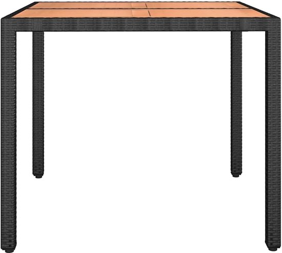 Tuintafel met houten plaat, zwart, acaciahout, waterdicht, voor terras en tuin, inclusief montagehandleiding — afbeelding 3