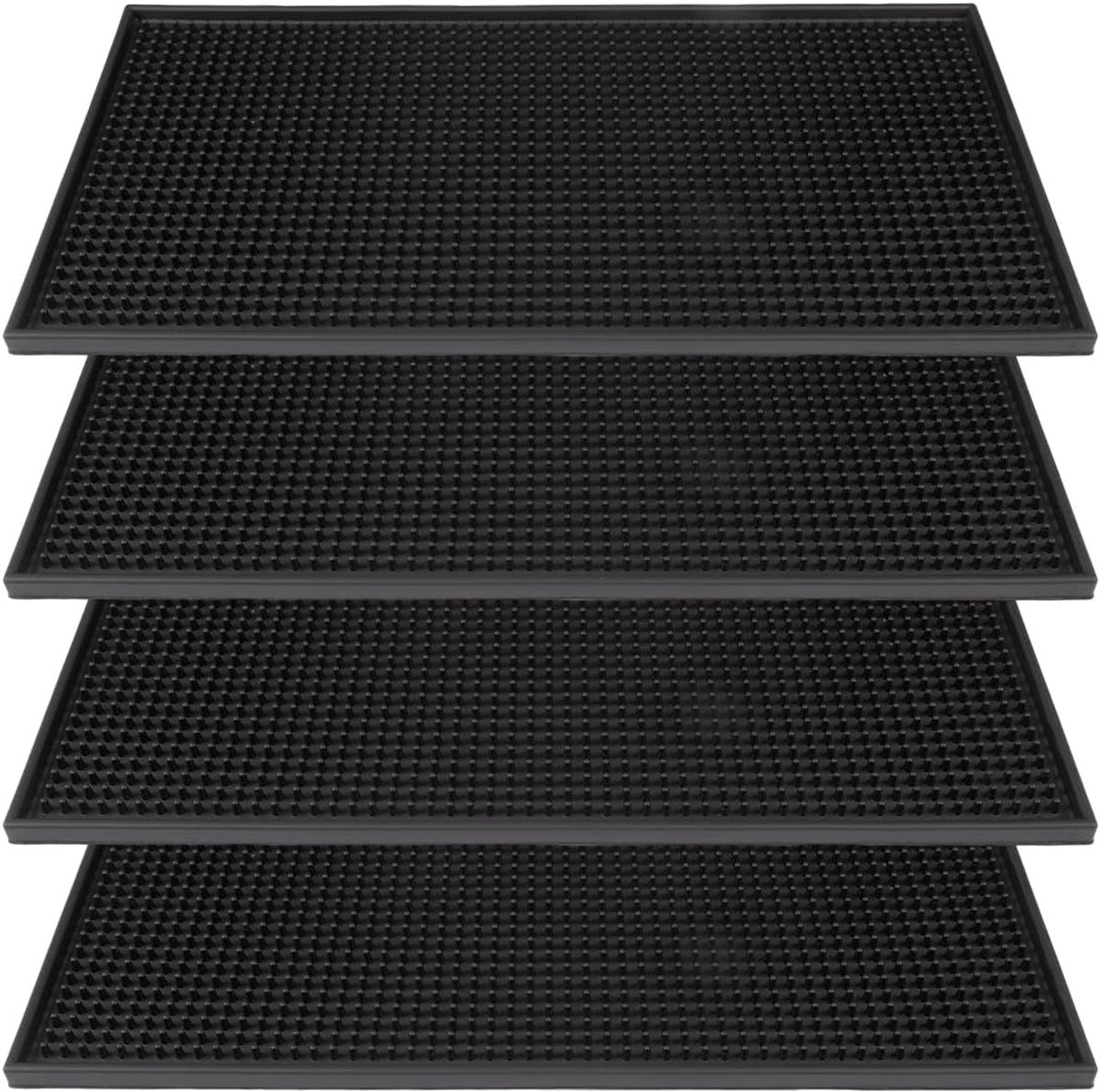 4 Stuks 30 × 15 cm Zwart Absorberend Servies Afdruiprek Mat - ShopVlot