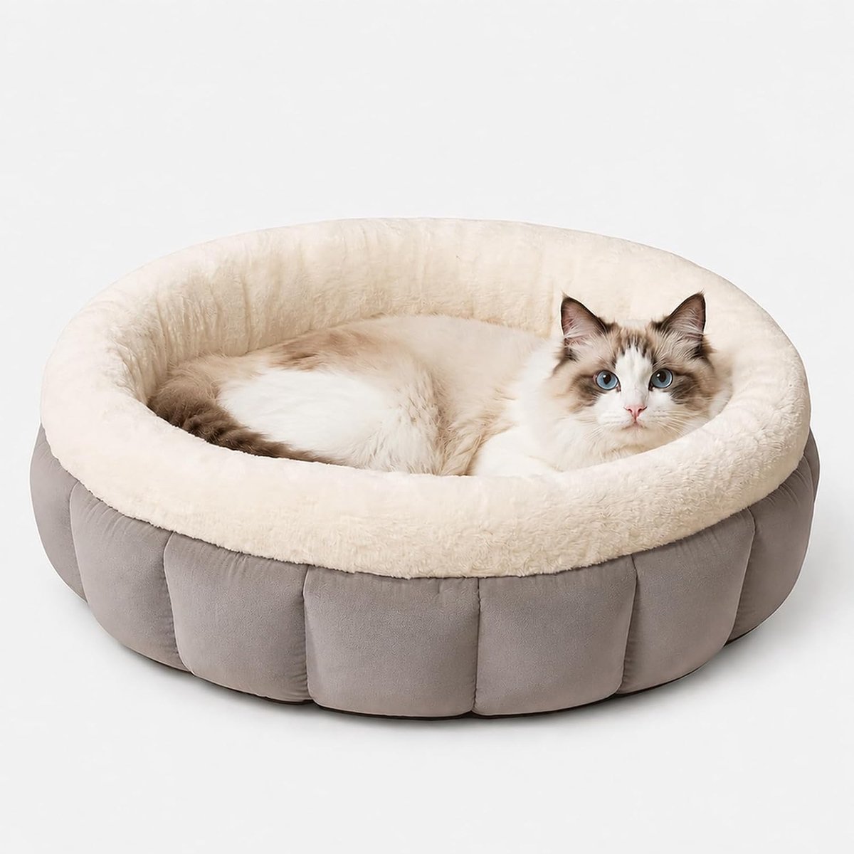 Kattenbed klein - pluizig - hoog verhoogde zijwanden - veilig gevoel voor uw huisdier - ShopVlot