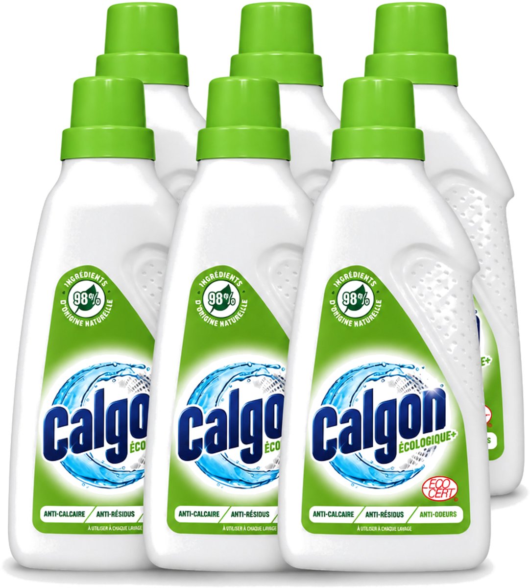 6 x Calgon - Wasmachinereiniger - Gel - Ecologisch - Tegen Kalkaanslag / Wasmiddelresten / Geuren - 750ml - 15 Wasbeurten - Voordeelverpakking - 6 stuks