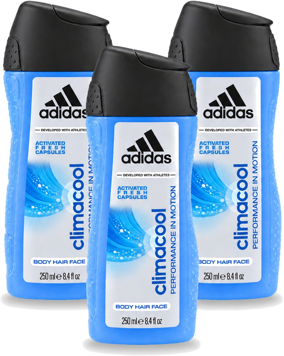 3 x Adidas – Douchegel – Climacool Men – 250 ml - Voordeelverpakking - 3 stuks