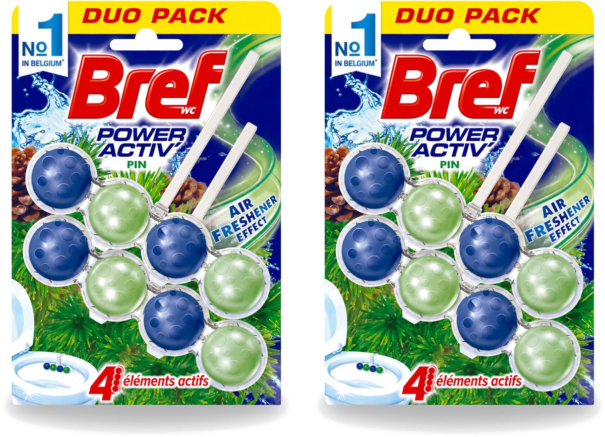 2 x Bref WC - Power Activ+ - Toiletblok - Den - 2 Blokken - Voordeelverpakking - 2 stuks