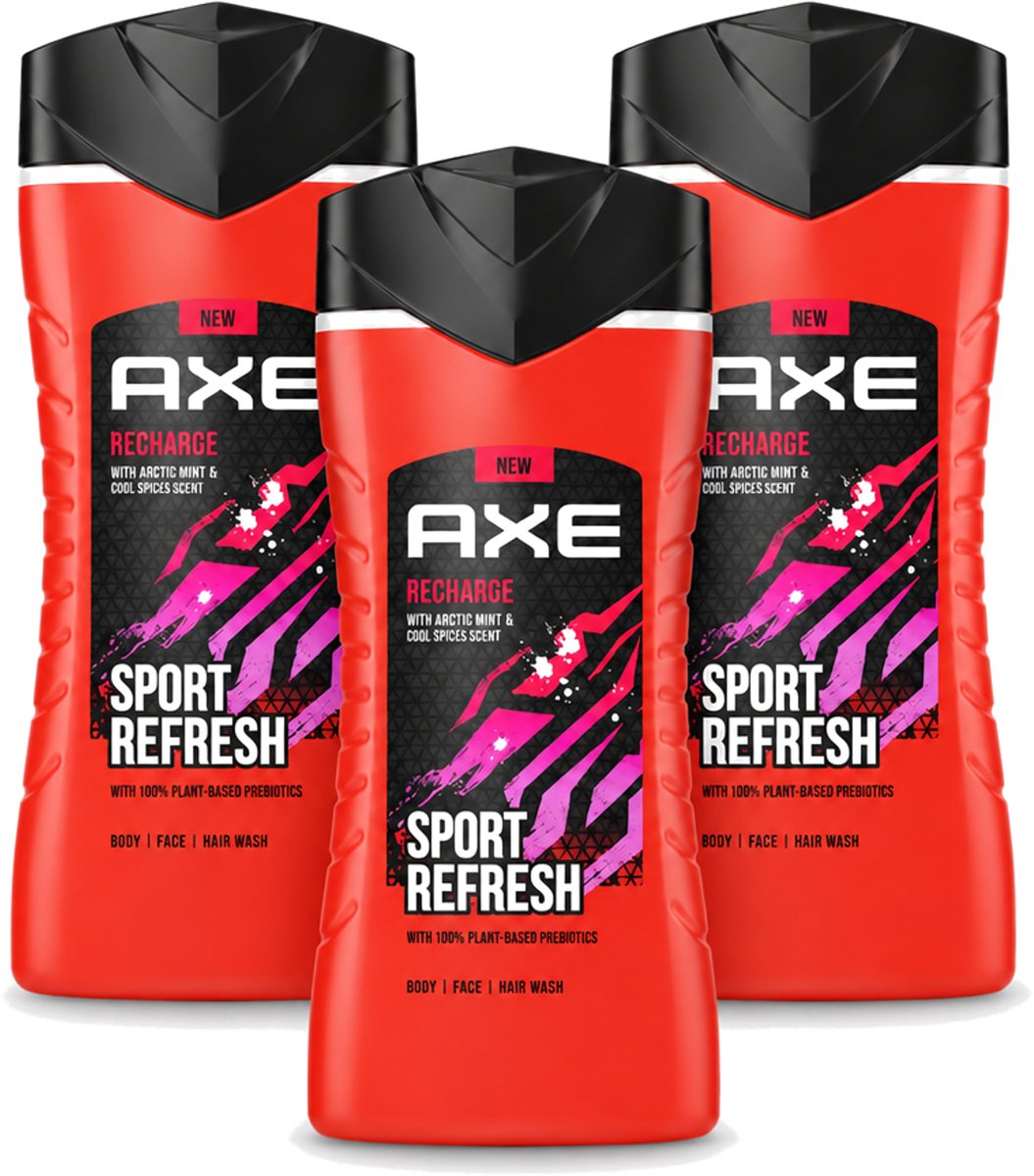3 x AXE – Douchegel – Sport Refresh – 250 ml - Voordeelverpakking - 3 stuks