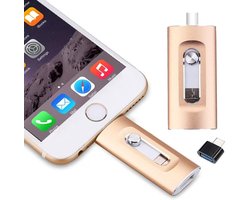 Draagbare USB Stick - Plug-and-Play - Photostick Geschikt voor Android - Draagbare USB Stick - 256 GB USB Flash Drive Geschikt voor iPhone - 256 GB Snelle USB Flash Drive - Perfecte Opslag voor Foto's, Video's, en Bestanden - Goud