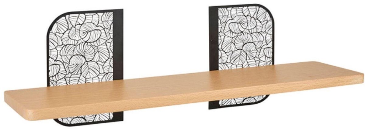 Ostaria Wandplank Hugo - hout/metaal - zwart/bruin - 55 cm - boekenplank - hangplank