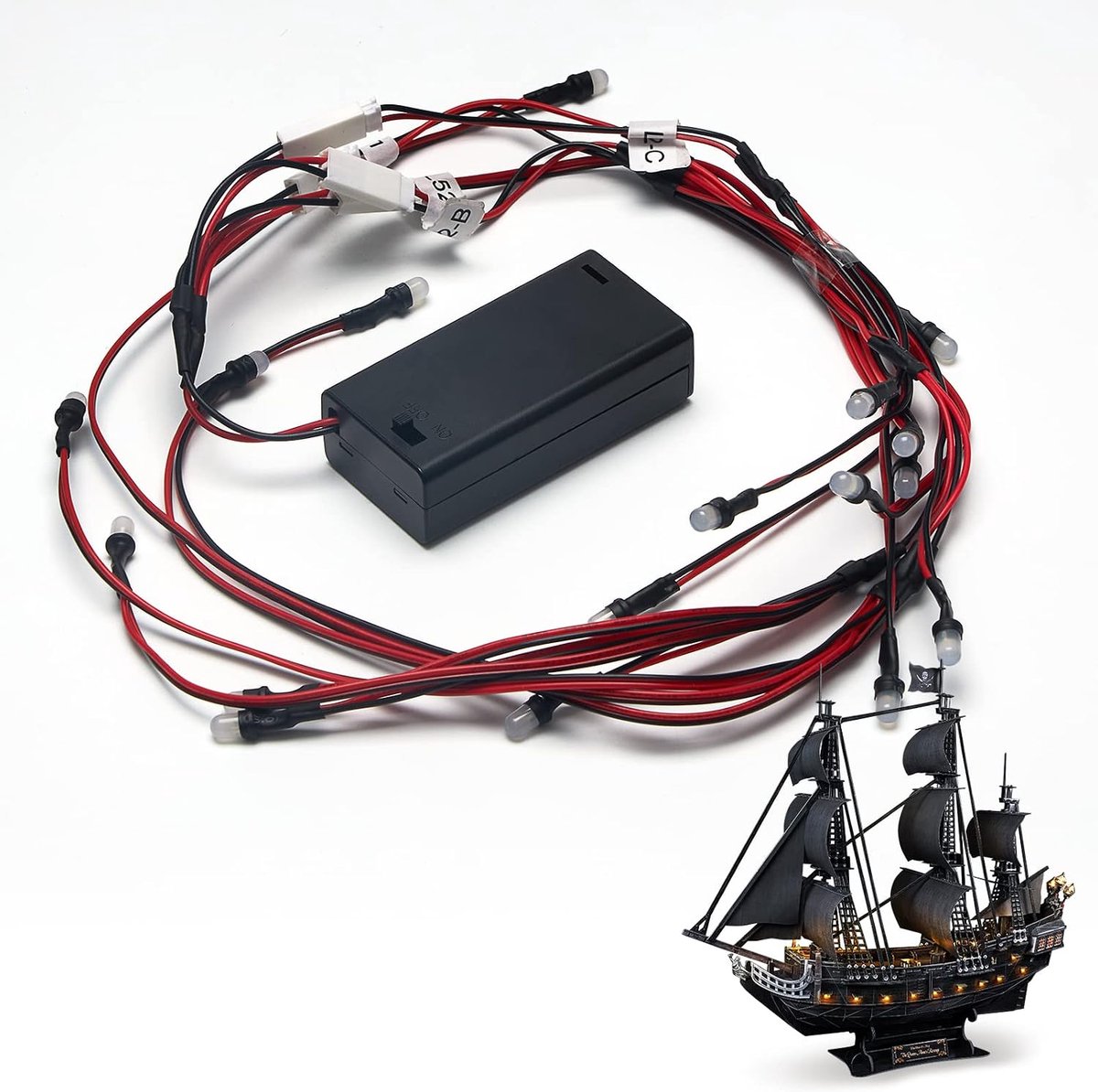 CubicFun Spareparts for Queen Anne's Revenge L520h 3D puzzles - lights and battery box - ShopVlot