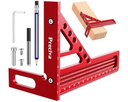 3D Speed Square met Potlood, 22.5-90° Hoekmeter, Aluminium Driehoek Liniaal, Meetgereedschap voor Houtbewerking en Technisch Ontwerp