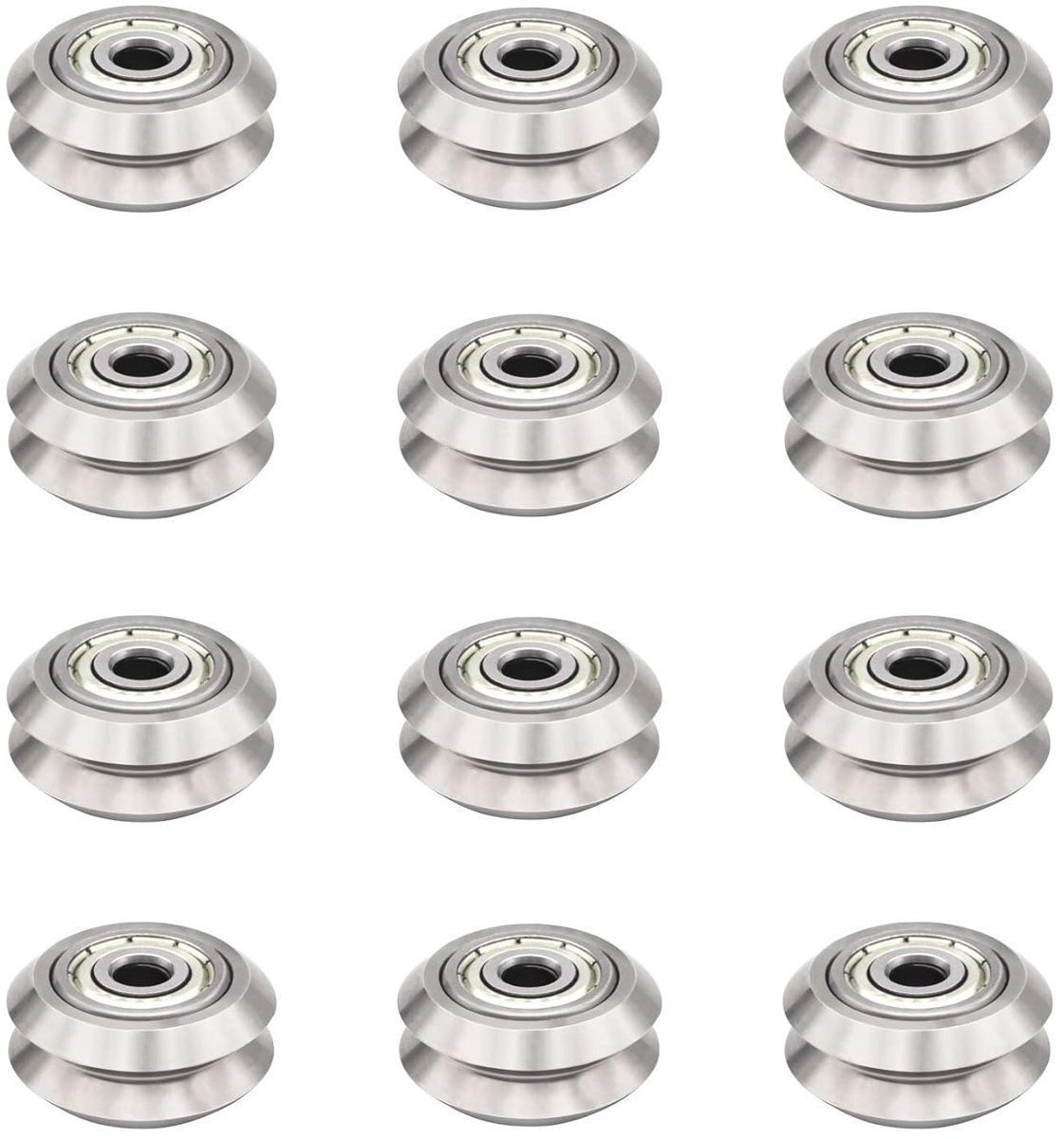 12pcs 3D Printer Parts, V Slot, Wheel, 625zz Bearings, Belt Pulley, Metal V Type Pulley Transmission Aluminum - ShopVlot