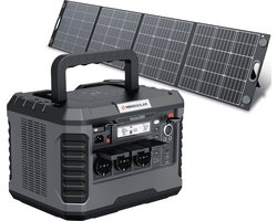 HEKO Solar Master 2000 + Unfold 200 - Powerstation met Zonnepaneel - 2000W (4000W piek) - 1799wh Capaciteit - 200 Wp Zonnepaneel - Draagbaar - Generator - Voor Noodpakket, Stroomuitval, Kamperen en Outdoor