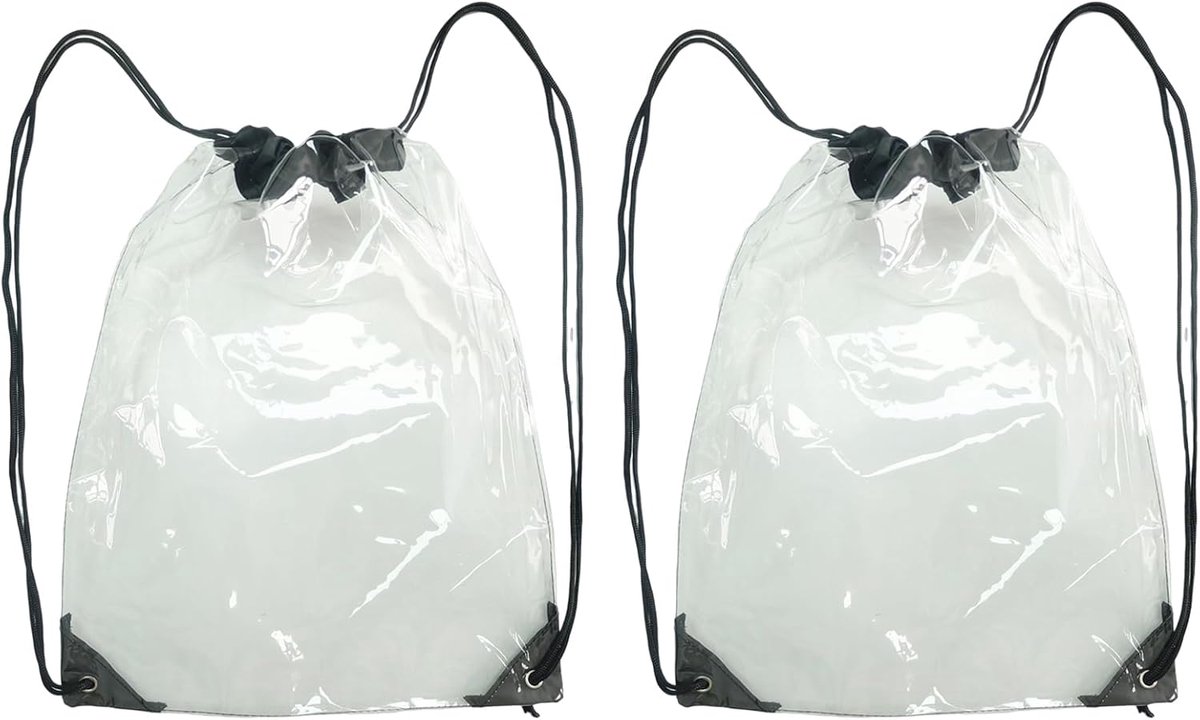 Gymtas transparant 2 stuks - PVC rugzak - waterdicht - ideaal voor sport en reizen - ShopVlot