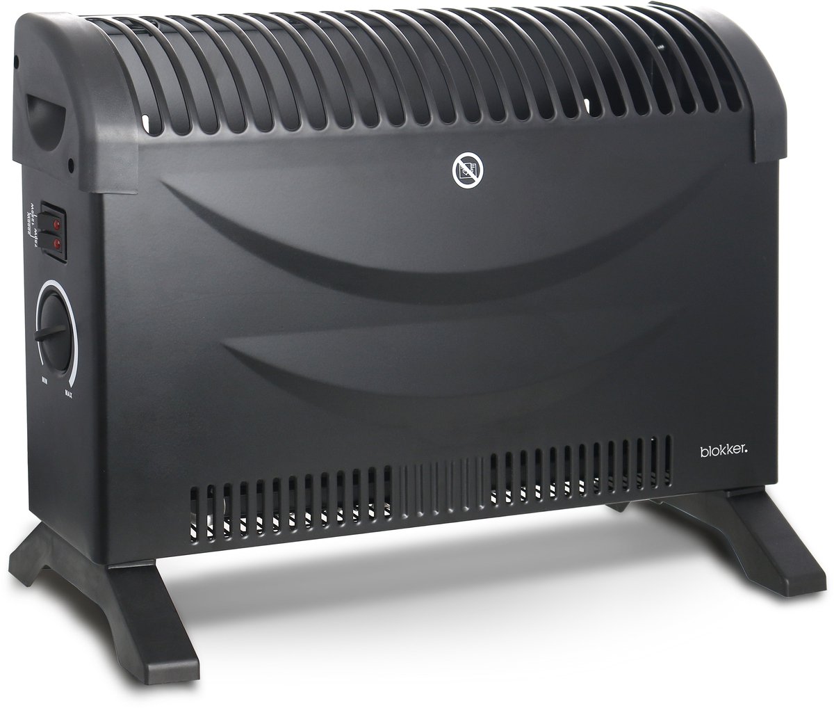 Blokker Convectorkachel - 2000W - Regelbare thermostaat - 3 Temperaturen - Indicatielampje - Vrijstaand - CH-128215.6 Zwart