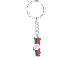 LUTAKU Portugal Map and Flag Keychain for Women Men, Portugal Keychain Pendant Charm, Stainless Steel Card Jewelry - ShopVlot