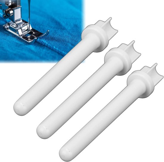 Extra spoelnaalden, witte plastic spoelhouders, 3 stuks geschikt voor de meeste naaimachines, ideaal voor naaien en quilten — afbeelding 2