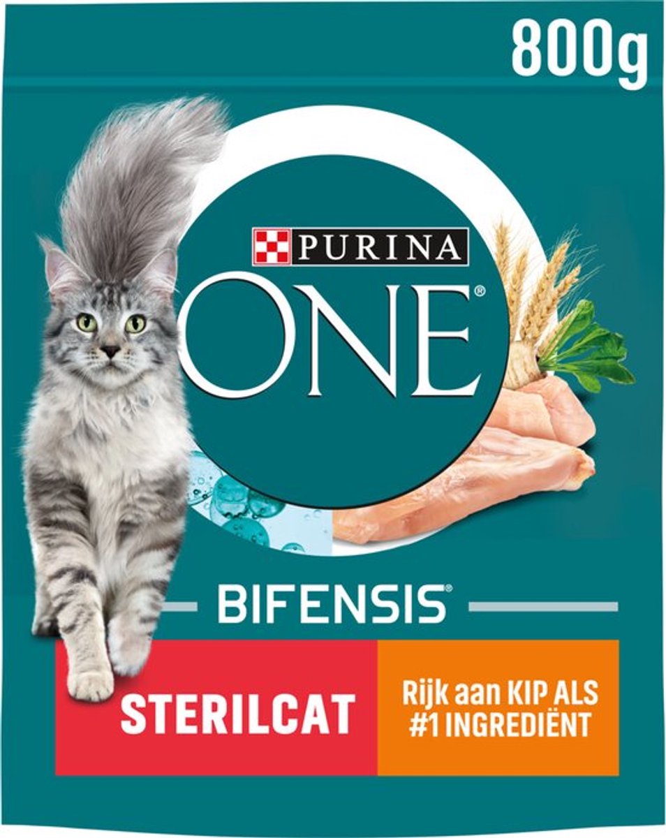 4x Purina ONE Adult Sterilcat Kip - Tarwe 800 gr